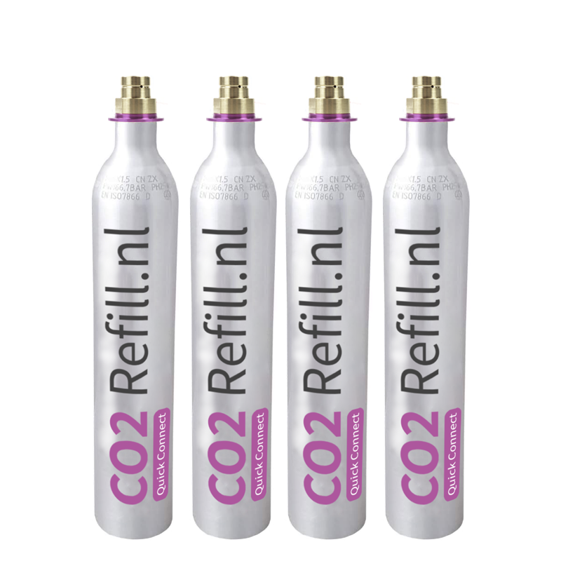 4 CO2 Refill.nl Easy Connect Cilinders incl. RuilBox - CO2 Refill.nl