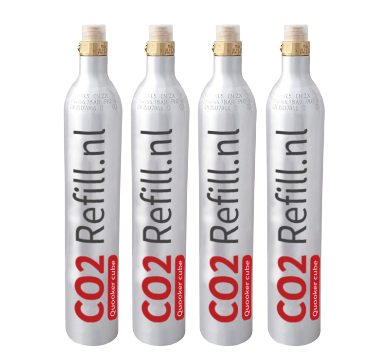 4 CO2 Refill.nl CUBE Cilinders incl. RuilBox - CO2 Refill.nl