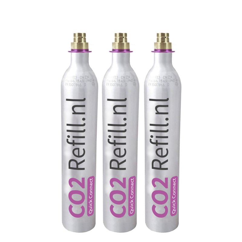 3 CO2 Refill.nl Easy Connect Cilinders incl. RuilBox - CO2 Refill.nl