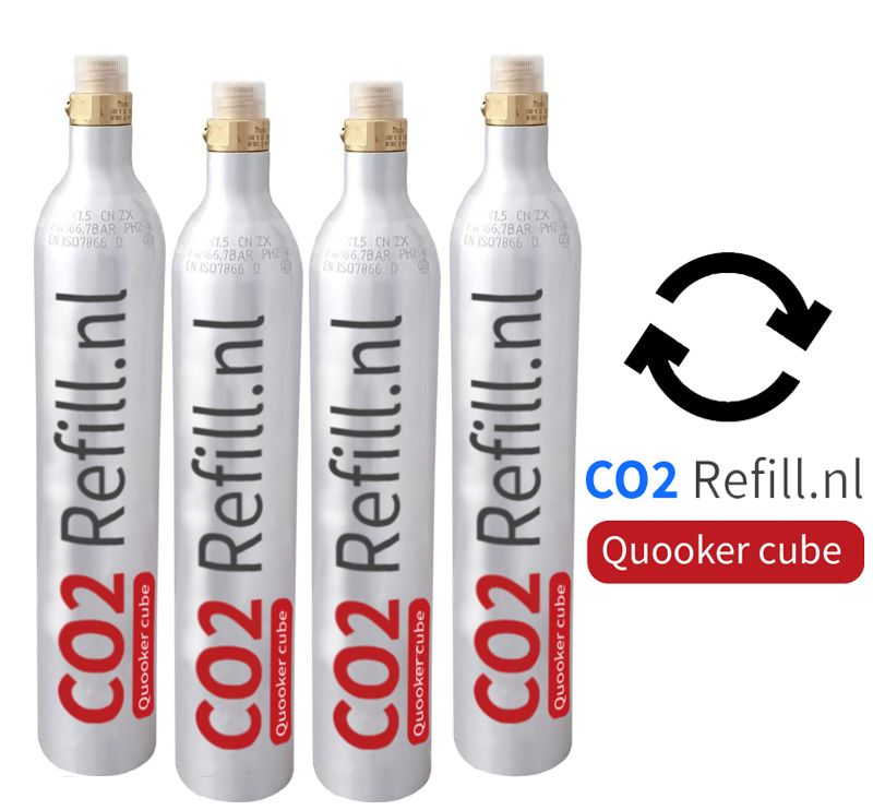 CO2 Refill voor 4 CUBE Cilinders (Quooker) - CO2 Refill.nl